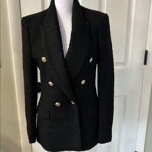 Zara black tweet double breasted blazer Nice